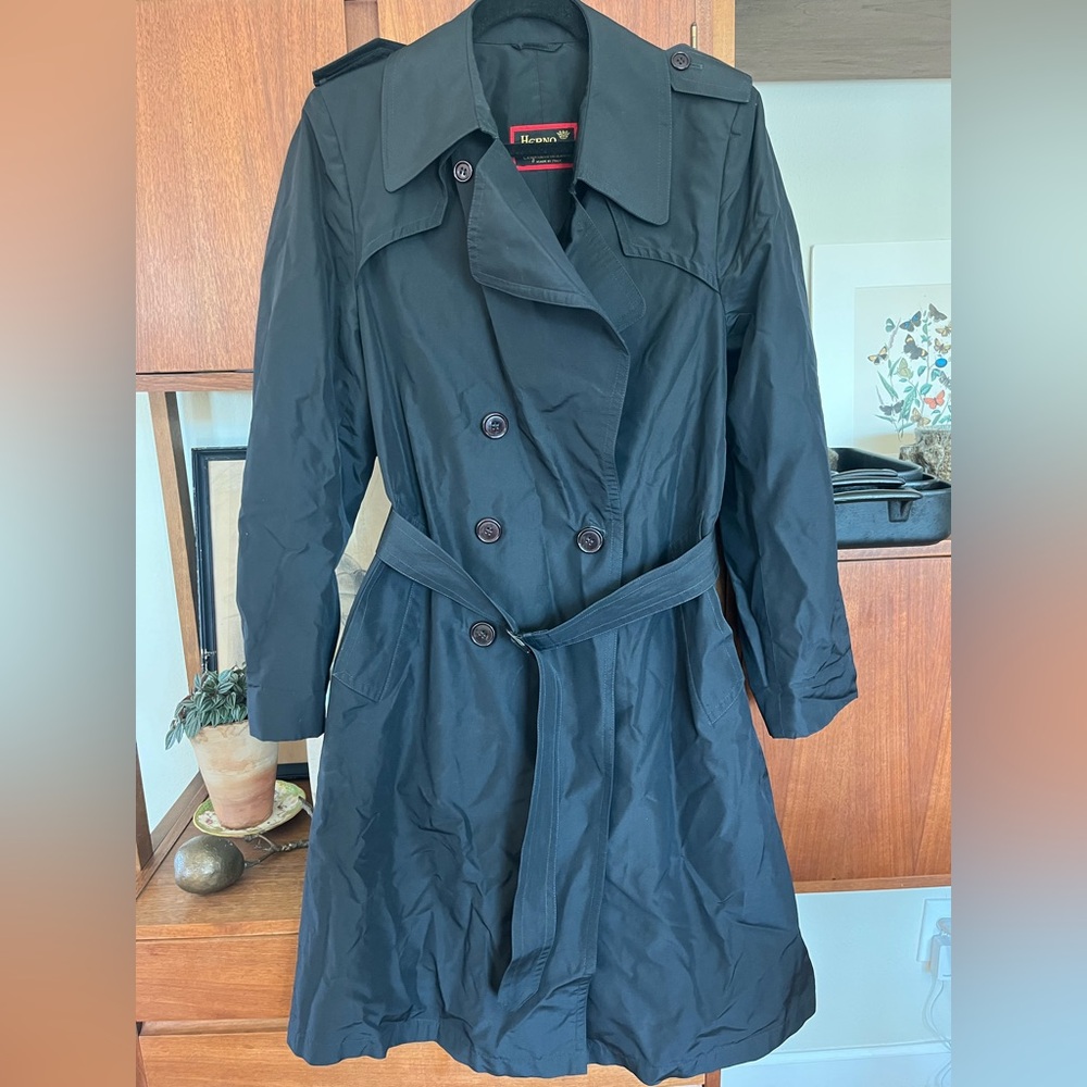 Herno Charcoal Double-Breasted Trench Coat